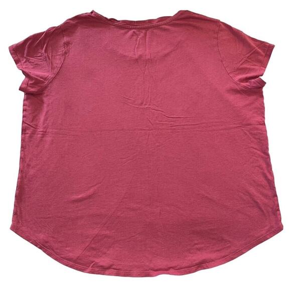 George Womens T Shirt Top But First Coffee Short Capped Sleeves Casual Pink 1X - Picture 4 of 5
